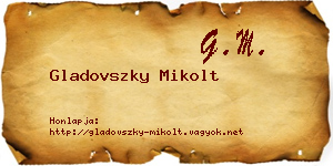 Gladovszky Mikolt névjegykártya